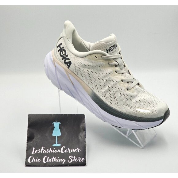 Hoka One One Men's Gray White Mesh Clifton 8 Running Shoes Size 7D 2841 - Picture 14 of 16